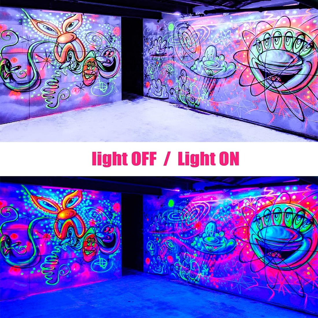 Neon graffiti  Black light room, Black lights bedroom, Glow paint