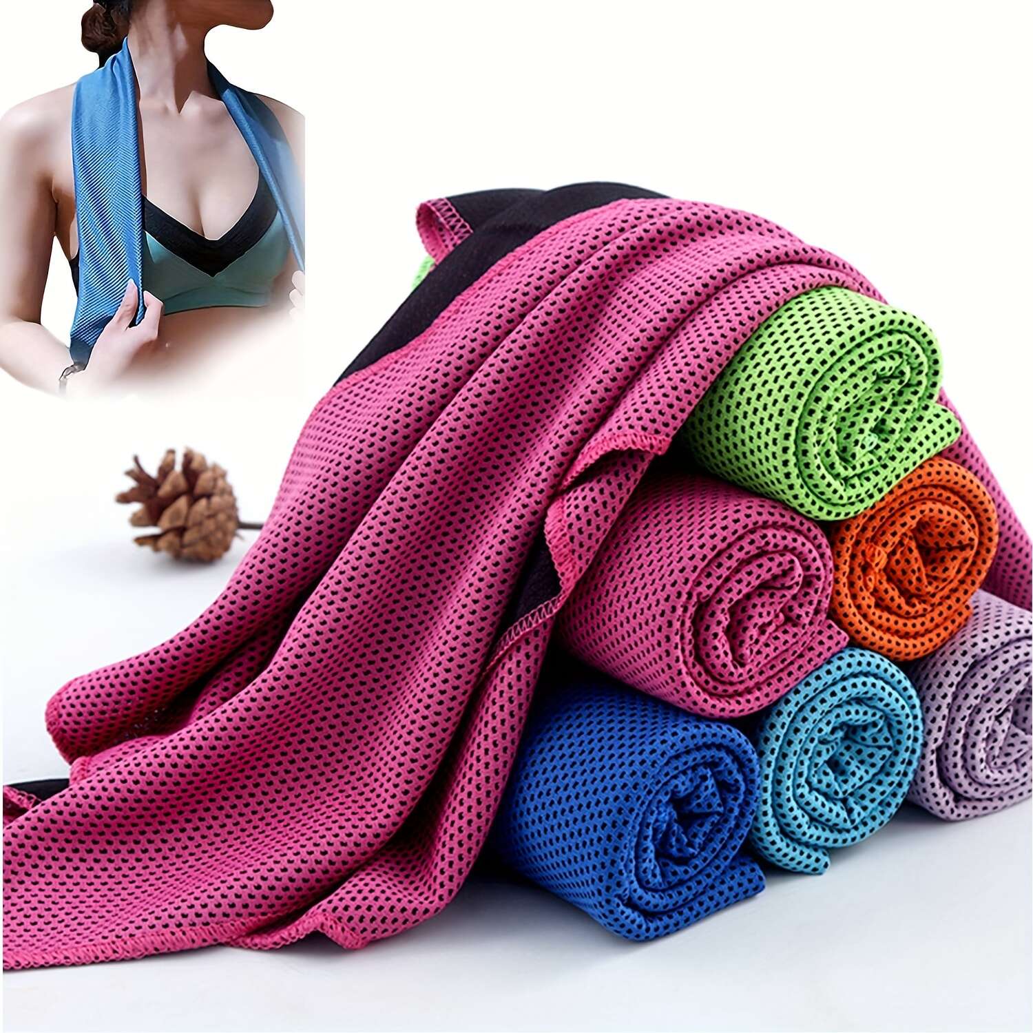 Cooling Towel 3 Pack Instant Relief Microfiber Cool Towels Chilling Neck  Wrap Ice Cold Rags/Scarf for Sports Gym Fitness Camping Cycling Hiking