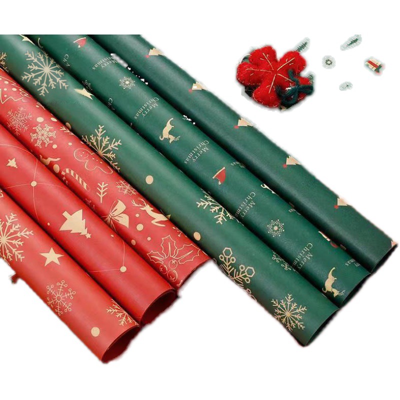 8PCS Christmas Wrapping Paper Set, Gift Wrapping Paper Set, Xmas Wrapping  Paper Vintage, Brown Wrapping Paper Craft Thick Friendly Traditional Gift