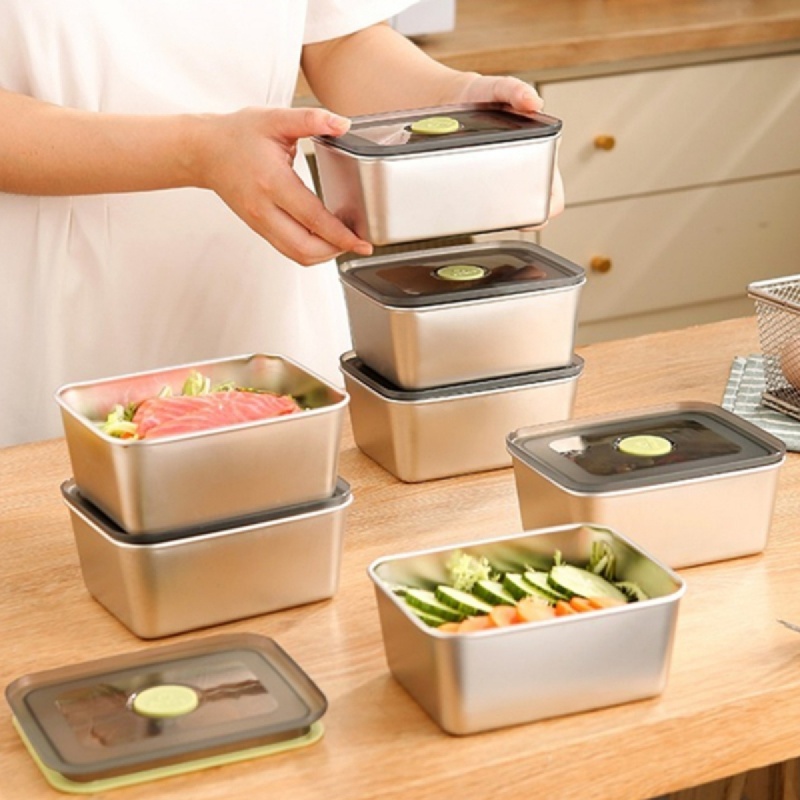 Just quality stainless steel 304 lunch box with lid high safety & capacity  with 5-compartment keep each type of food isolated & 2 small containers for  soup and sauce ideal for adult