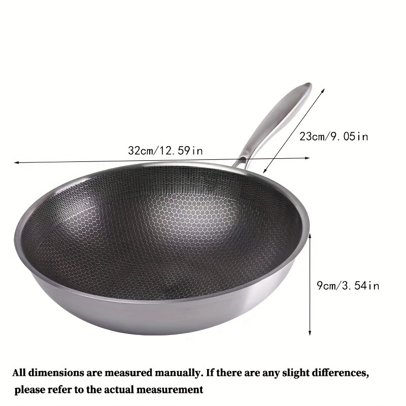 Honeycomb Coating Non stick Skillet Stainless Steel Wok - Temu