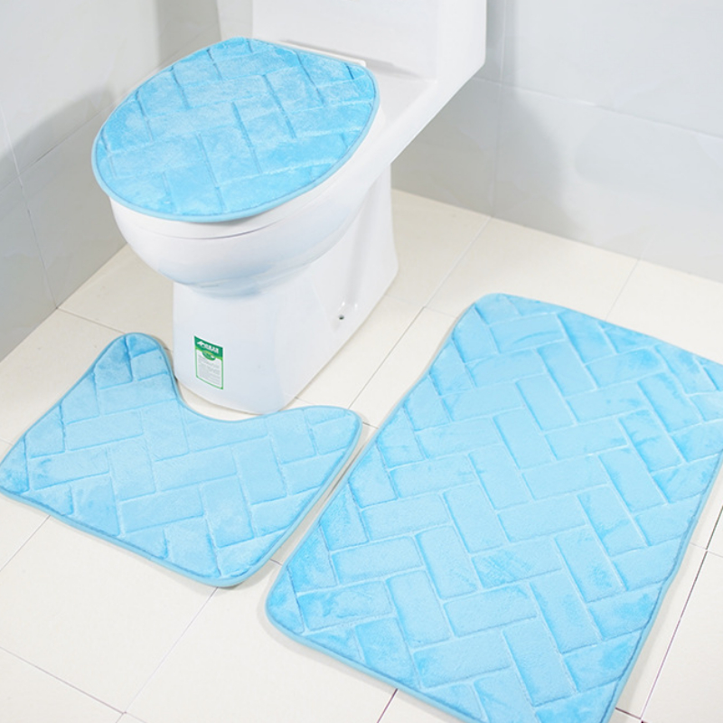 Bsmathom Juego de 4 alfombras de baño con tapa de inodoro, alfombras de  baño antideslizantes para baño, alfombras de baño de microfibra lanuda