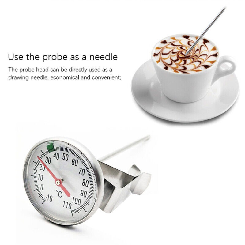 Milk and Coffee Thermometer with Clip