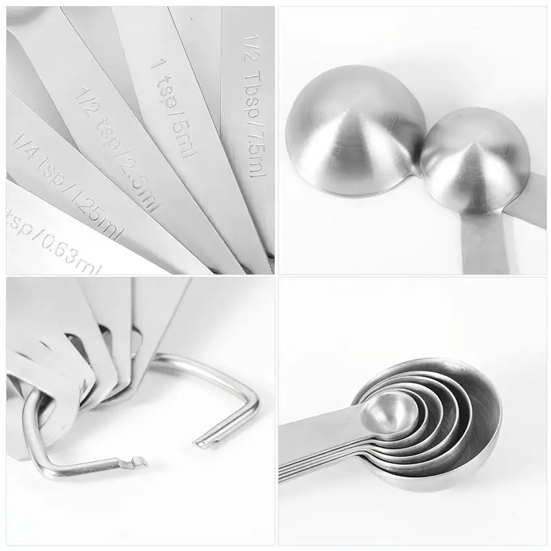 6pcs Stainless Steel Measuring Spoon Metal Spoon Coffee Measuring