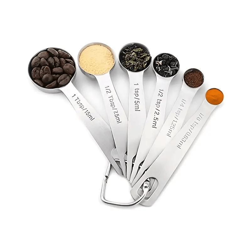 5 Pezzi/set, Misurini, Set Di Misurini In Metallo, Misurini In Acciaio  Inossidabile, Misurini Da Cucina Impilabili Per Ingredienti Secchi E  Liquidi. Cucchiaino Piccolo, Misurino Per Caffè, Roba Da Cucina, Roba  Economica 