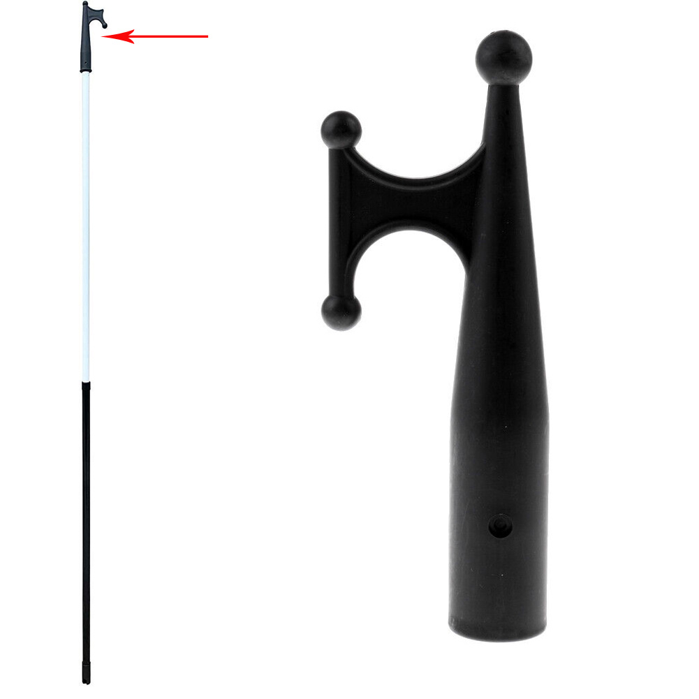 E-outstanding Nylon Boat Hook Attachment Premium Durable Mooring Marine Kayak Raft Dinghy Hook Head Top Attachment for 1inch Pipe or Tube, Black