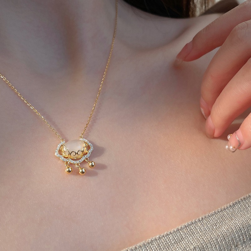 Safe Lock Necklace Pendant Clavicle Chain Creative Women Necklace