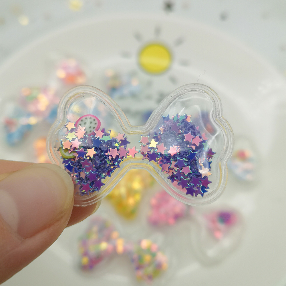 Beautiful Colorful Small Beaded Bow Resin Hallow Bow - Temu