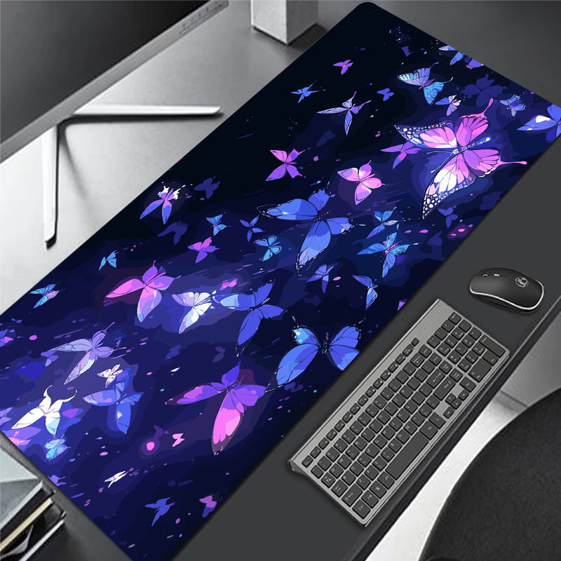 Blue Butterfly Large Gaming Mousepad Computer Hd Keyboard - Temu