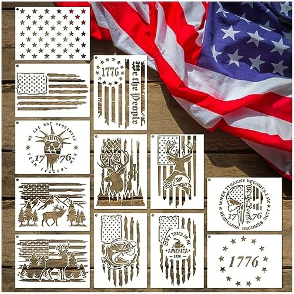 Large American Flag Stencil Star Stencils for Painting 50 Stars Military  Template for Flag Patriotic Wood Burning Stencils for Spray Painting on  Shirt
