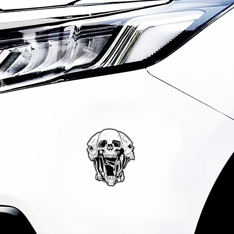 Auto Drive Crown Skull Decals Set of 3 Vinyl Car Stickers