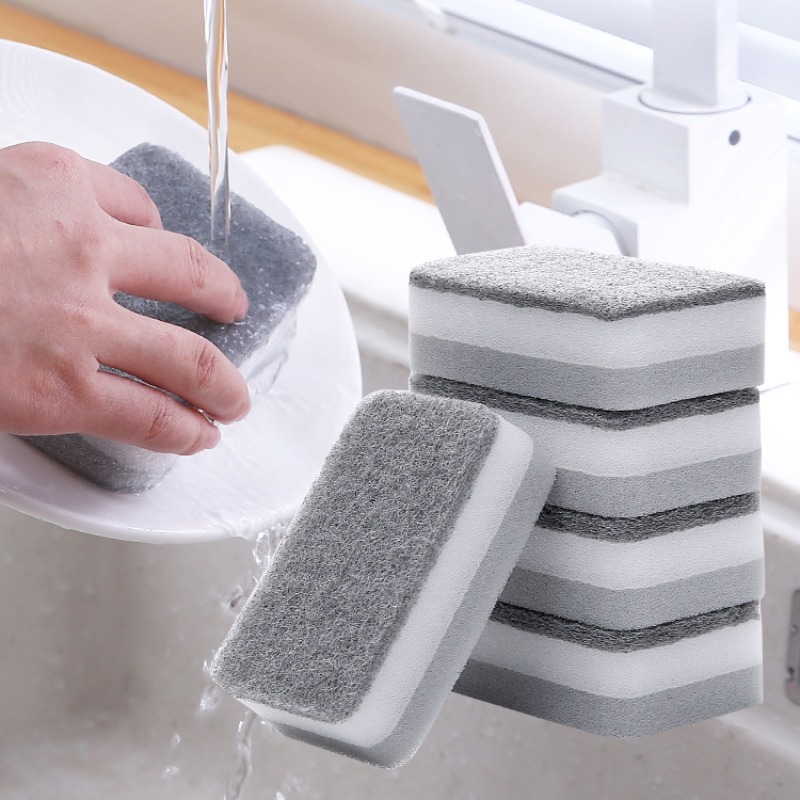 Dish Scrubber - Scrub Dishwashing Foam Sponges with Handles Bottle/Glass  Scrubbers 2 Pack