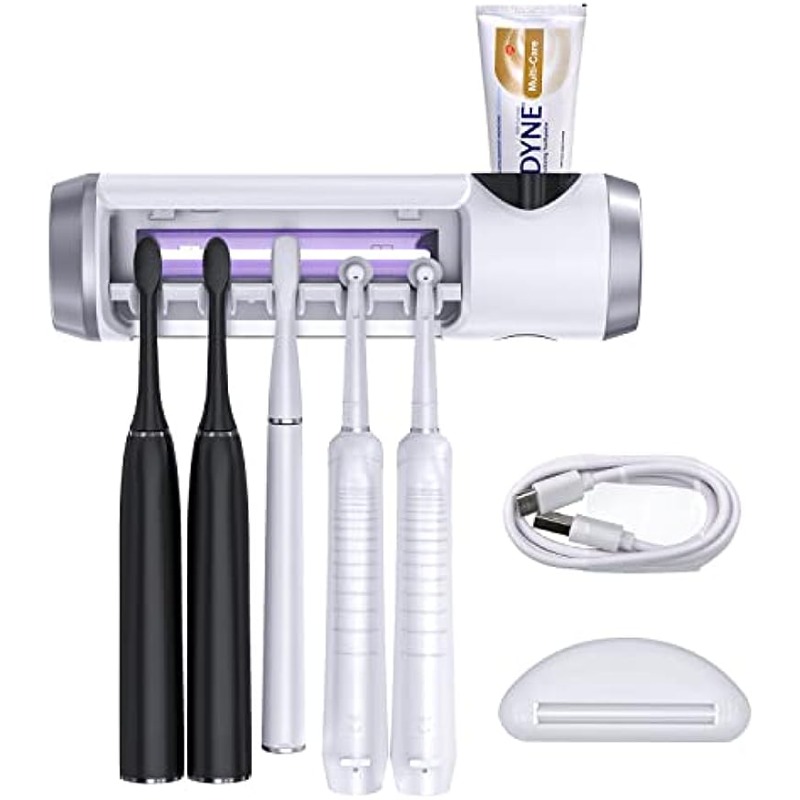  StarWin Desinfectante para cepillos de dientes UV, limpiador  esterilizador de cepillo de dientes, montado en la pared/función de  esterilización y temporizador, recargable, inalámbrico, soporte para :  Hogar y Cocina