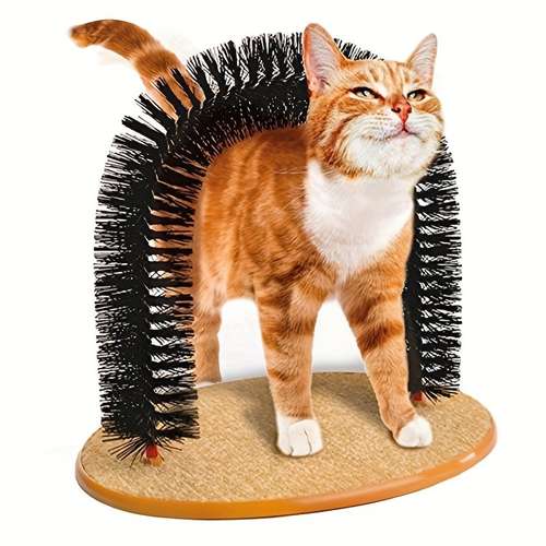 Cat Arch Self Grooming And Massage Toy, Multifunctional Cat Hair Brush Cat Scratching Toy For Cats Kittens Interactive Supply