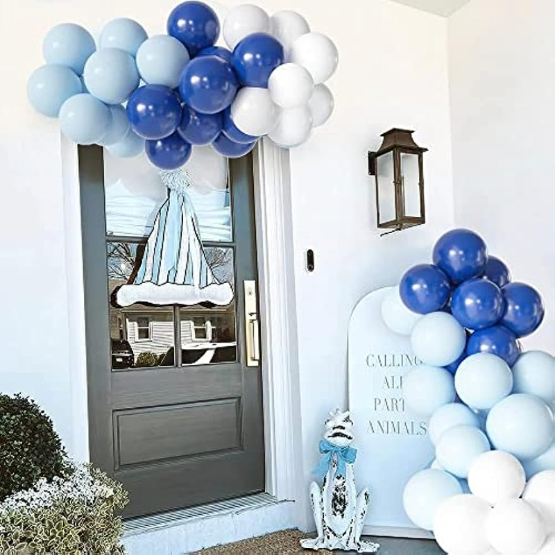 Royal Blue Silver White Baby Shower Birthday Party Decorations