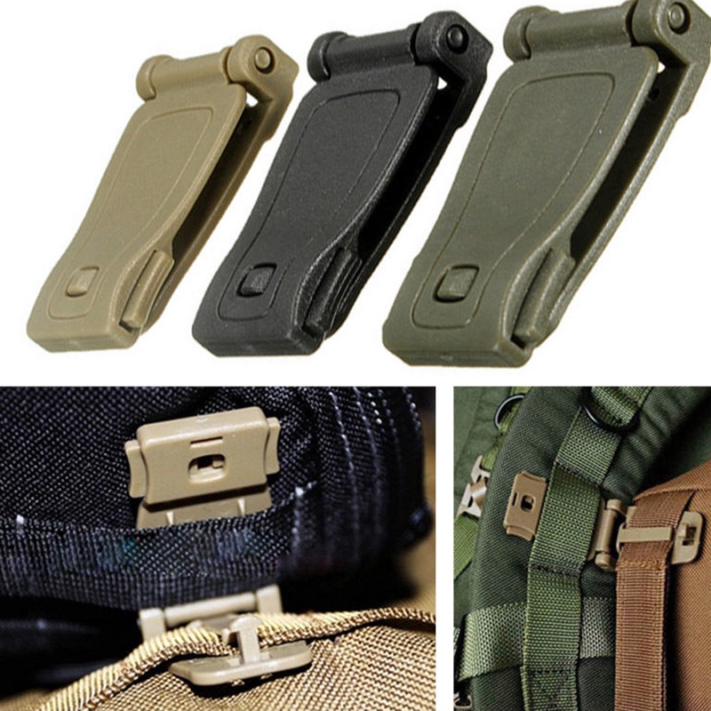 3pcs/Set Molle Strap Backpack Bag Webbing Connecting Buckle Clip Carabiner  EDC
