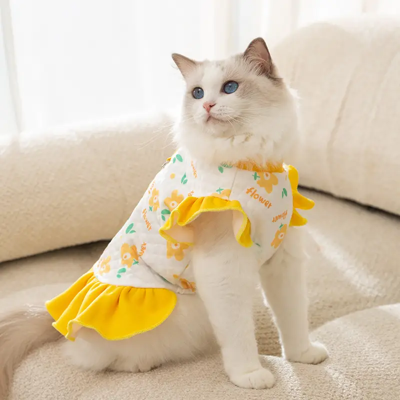 autumn winter cat clothes flower graphic - Temu autumn winter cat clothes flower graphic - Temu