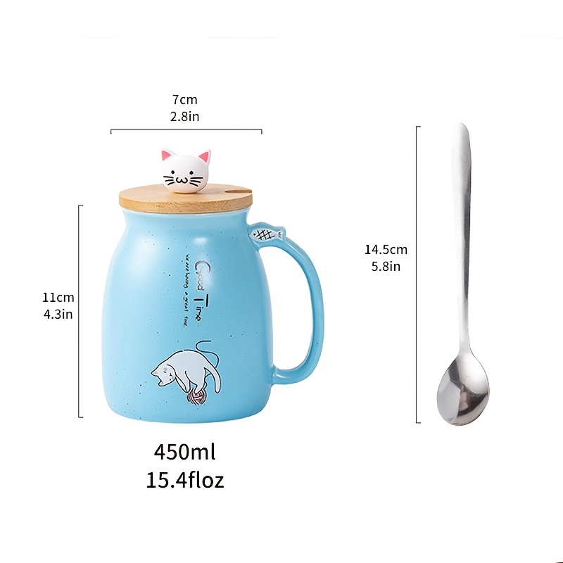 1 Unidad, Taza De Café De Gatito De Dibujos Animados, Tazas De Café De  Cerámica De 400 Ml/13,5 Oz, Tazas De Agua De Gato Kawaii Bonitas, Vasos De  Vera