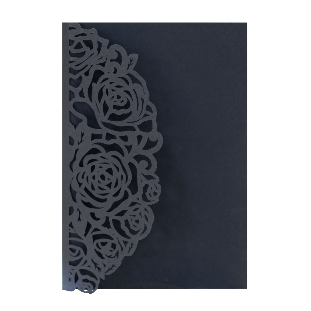 Blank Navy Blue Wedding Invitations Kit Laser Cut Hollow - Temu