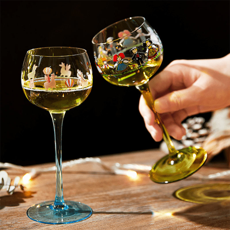 Goblet Cocktail Glass Wine Glass Cup Nordic Popular Style Hand-painted Cute  Doll Goblet - Temu