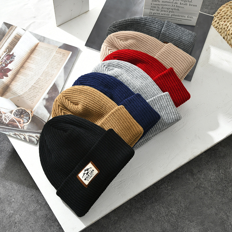 Fleece Lining Beanie Hat Neck Warmer Winter Windproof Letter