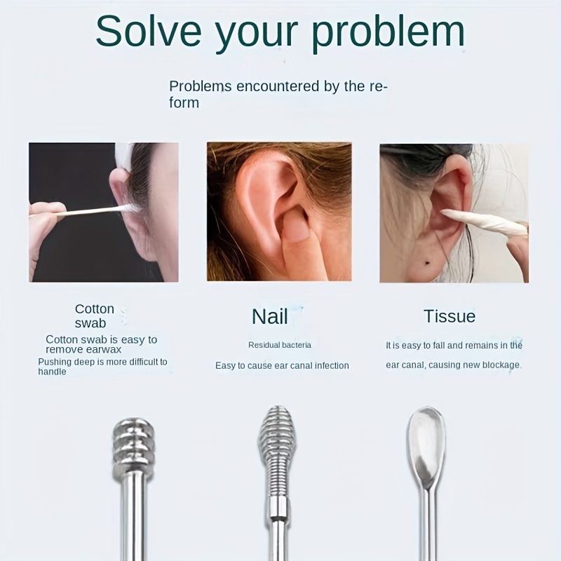 Stainless Steel Ear Wax Remover Tool Earwax Collector Spiral - Temu