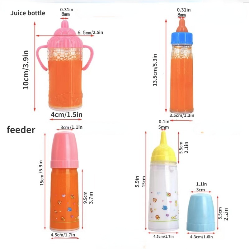 3 Pièces Bouteilles De Lait D'alimentation De Poupée Magique Sûre,  Bouteilles De Lait Et De Jus Magiques Qui Disparaissent, Ensemble De Jouets  D'alimentation De Jeu De Simulation Ensemble De Jouet : 