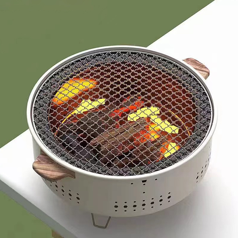 Round Grill Small Fire Stove Charcoal Grill Portable - Temu