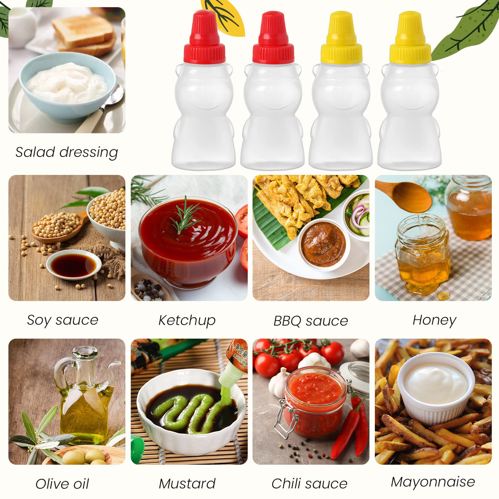 4pcs Mini 4-color Ketchup Bottle, Condiment Squeeze Bottle, Portable Lunch  Sauce Container Bottle, For Tomato Sauce, Adult Condiment Squeeze Bottle,  Sauce Honey Mini Squeeze Bottle, Salad Dressing