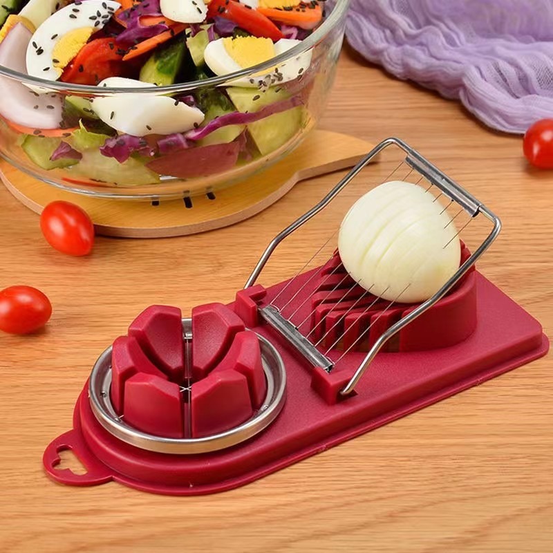 1pc 3 In 1 Egg Slicer, Multi-functional Egg Cutter, Kitchen Creative Tools