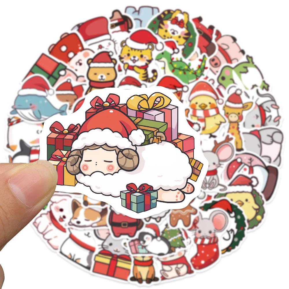 Cute Funny Cartoon Aesthetics Decals Christmas Series - Temu