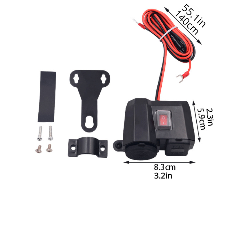motorcycle charger car digital display phone charger 12v usb car charger details 1