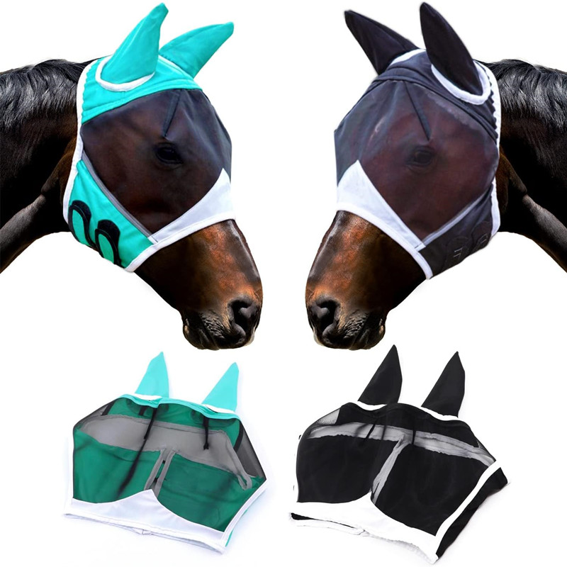 

Breathable Mesh Horse Fly Mask With Detachable Ears - Nylon, Sizes