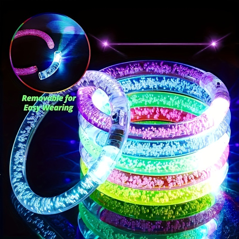 Glow Bracelets Glow In Dark Bracelets Toys Led Glitter - Temu