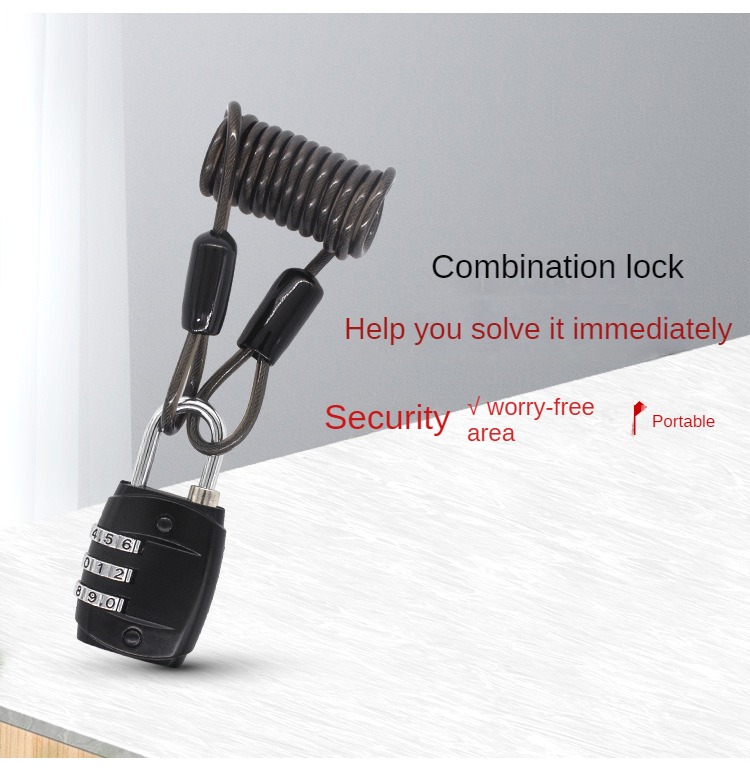 Spring Shaped Long Rope Lock Anti theft Reminder - Temu