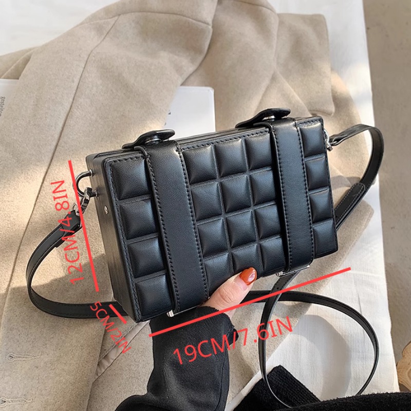 Leather Minimal Box Crossbody Bag