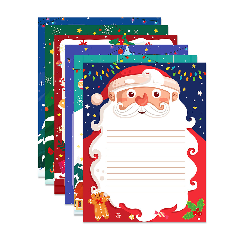 24 Sheets Christmas Letter Paper Vintage Stationary Writing Paper