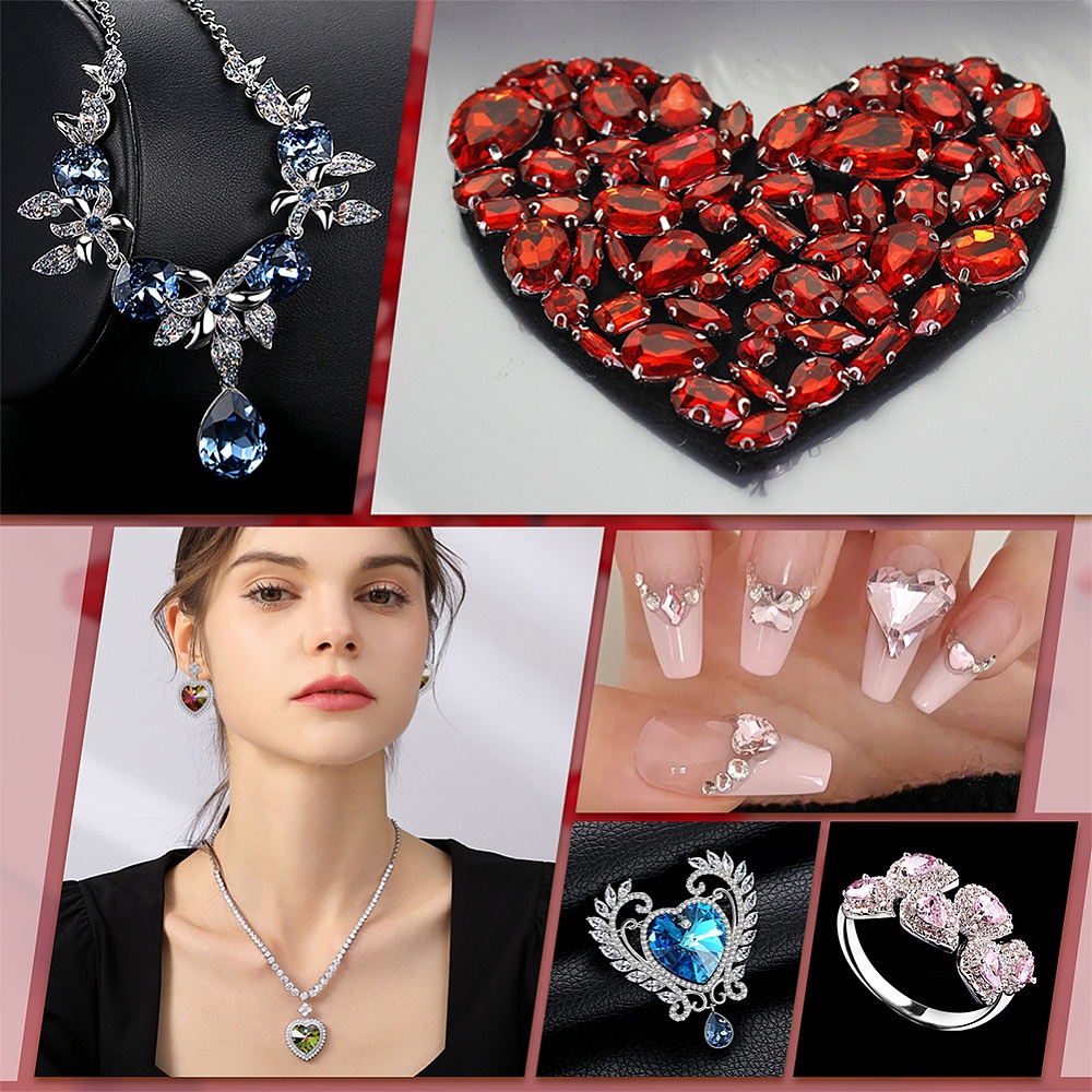 Heart Rhinestone Flatback Acrylic Fancy Shape Strass - Temu