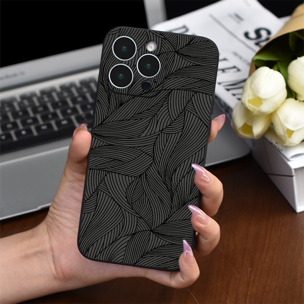 

Simple Pattern Geometric Line Matte Shell Phone Case Tpu Wear-resistant Anti-fall Suitable For Iphone 15/14/13/12/ Fo