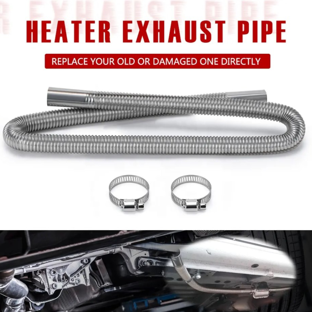 Exhaust Pipe 47.24/78.74inch Stainless Steel Flexible Exhaust Hose Gas Vent  Hose With 2 Exhaust Clamp For Car Air Parking Heater
