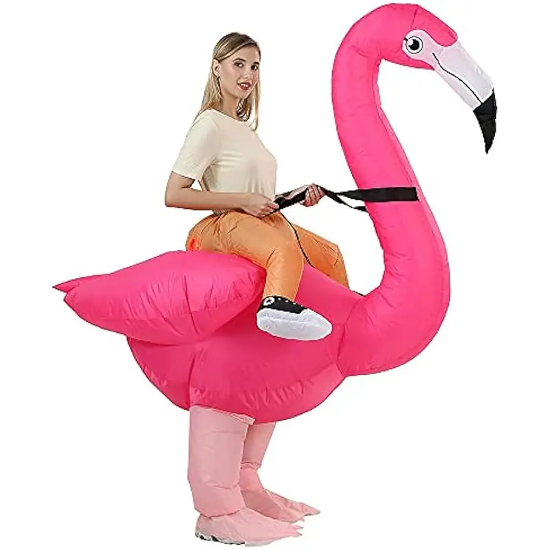 1pc inflatable costume flamingo costume adult ride on flamingo inflatable halloween costumes for adult valentines day pool decorations pool supploes summer decor cheap stuff weird stuff cute aesthetic stuff cool gadgets unusual items details 2