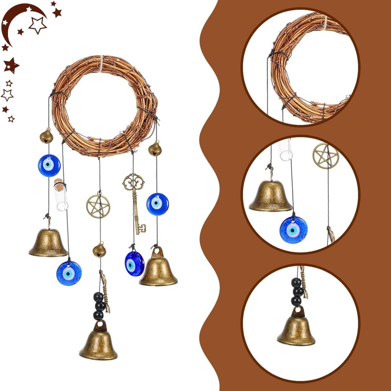 Wind chime Bells Witchcraft Décor Witch Bells for Door Knob for Protec –  Mangogiftsstore