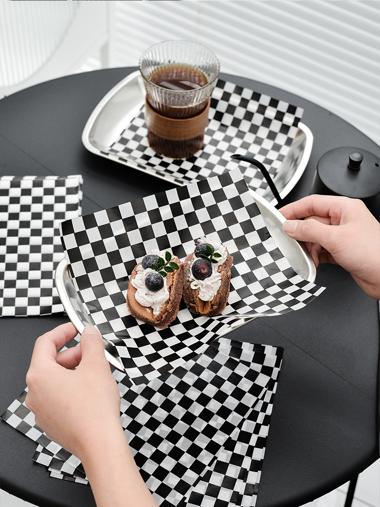 Black and White Checked Serving Food Wrap Paper – Hidden Lake Garden Home