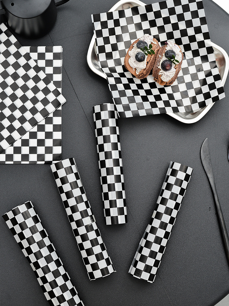 Black and White Checked Serving Food Wrap Paper – Hidden Lake Garden Home