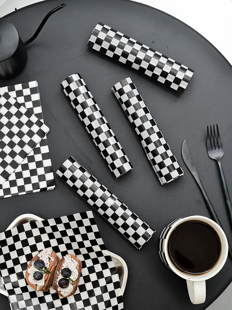 Black and White Checked Serving Food Wrap Paper – Hidden Lake Garden Home