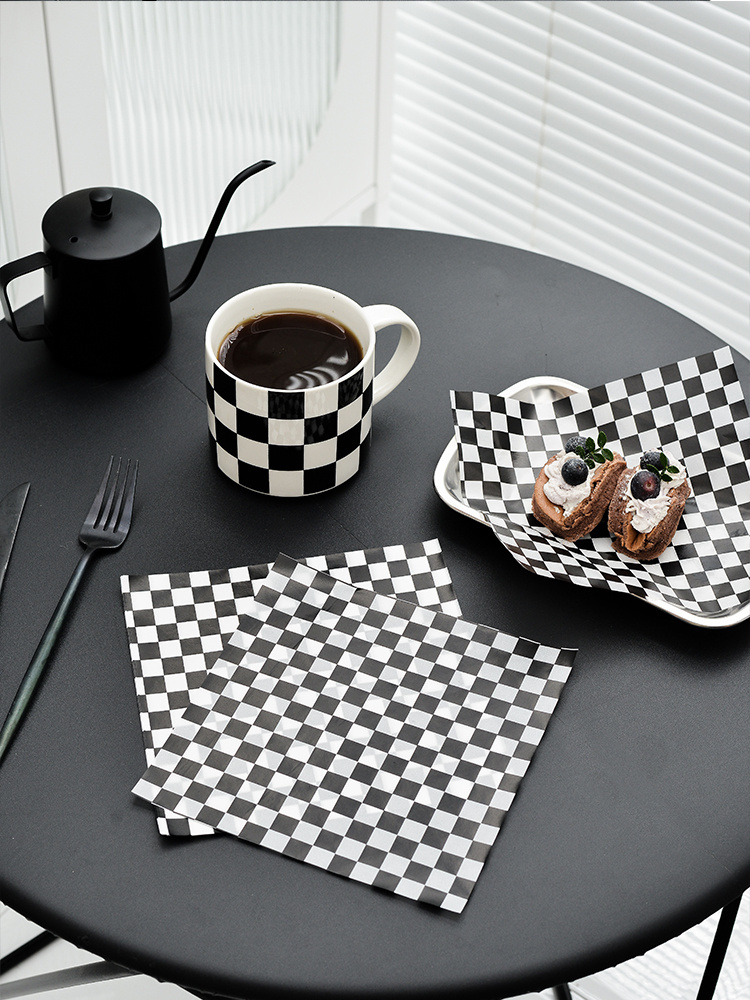 Black and White Checked Serving Food Wrap Paper – Hidden Lake Garden Home