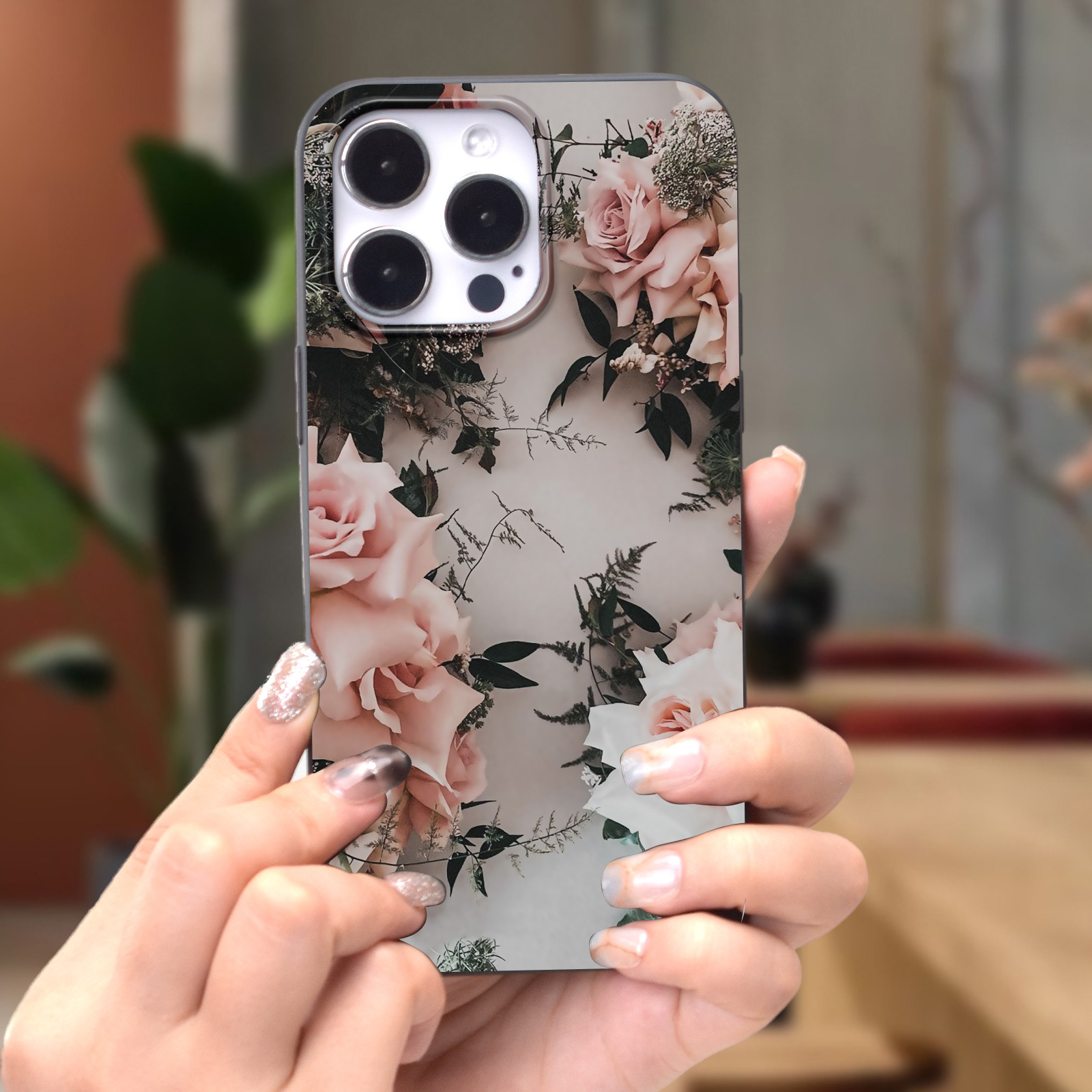 

Phone Case With Flowers Graphic Anti-fall Full Body Protection Shockproof For Iphone 15 15pro 15promax 14 13 12 11 Pro Max Xs Max X Xr Gift For Birthday, Halloween, Christmas