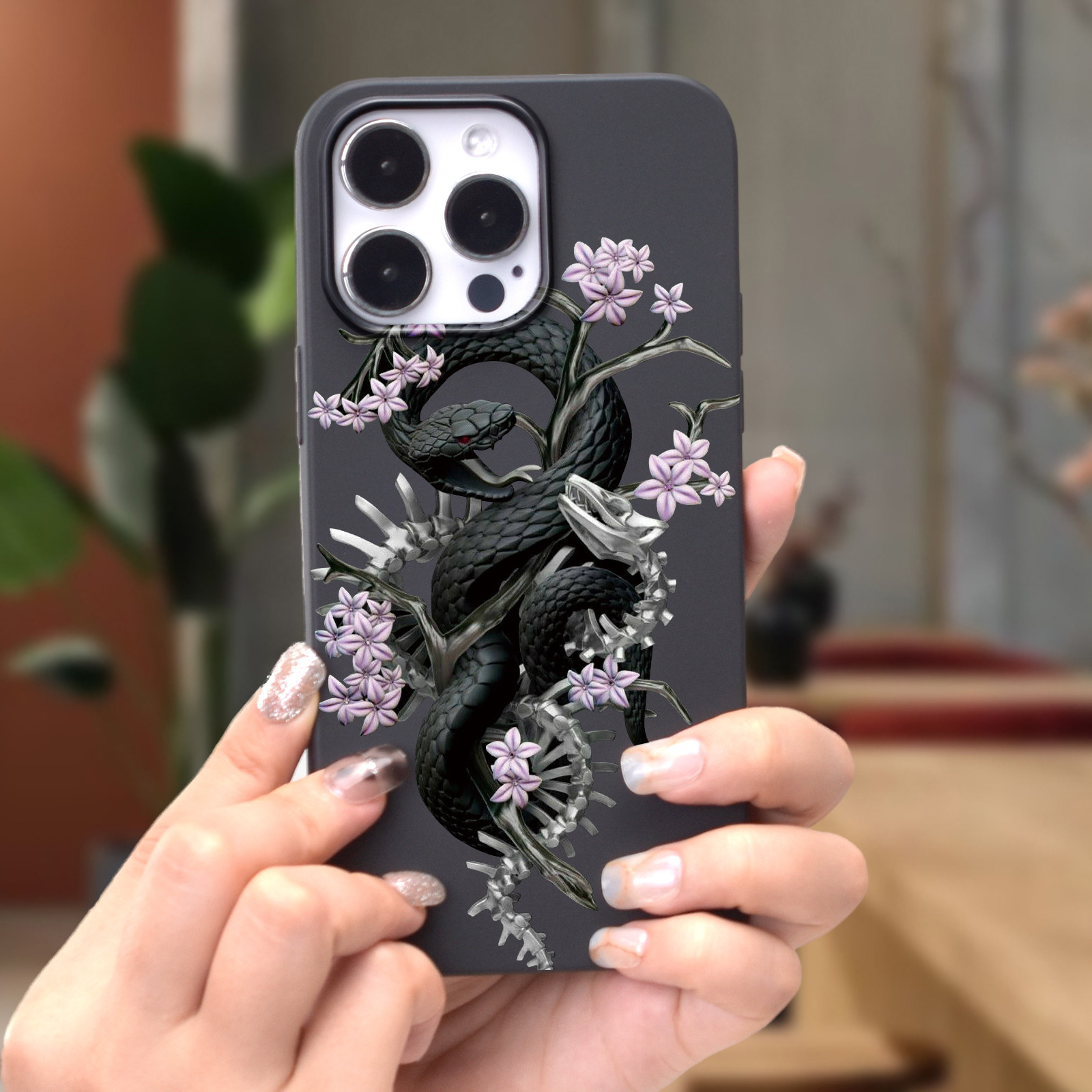 

Creative Snake And Flower Print Phone Case Suitable For Iphone 15 14 13 12 11 Xs Xr X 7 8 Plus Pro Max Mini