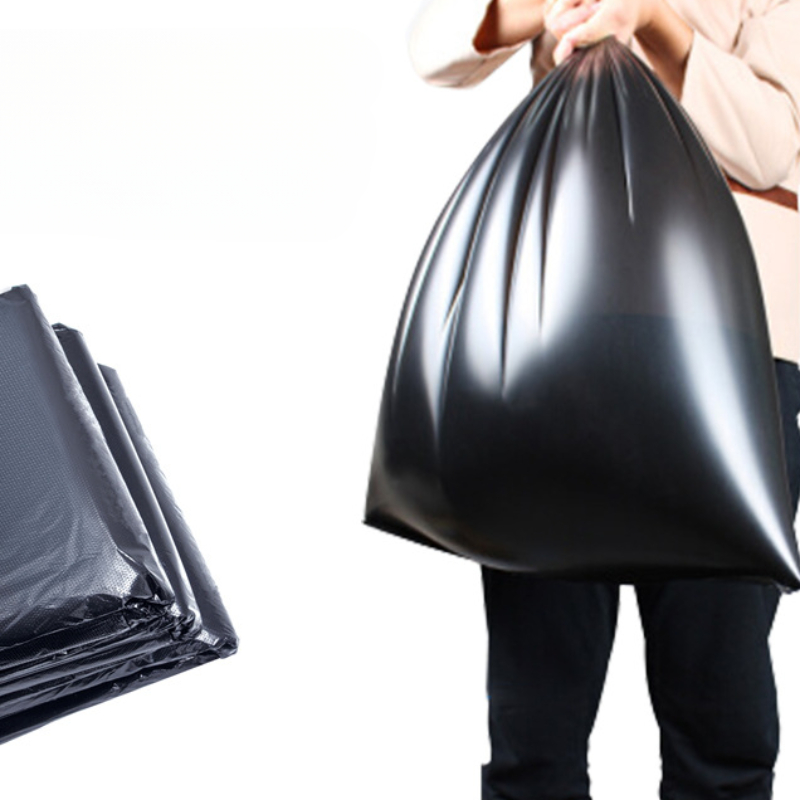 Garbage Bag Black Refuse Disposable Kitchen Flat Mouth Plastic Bags