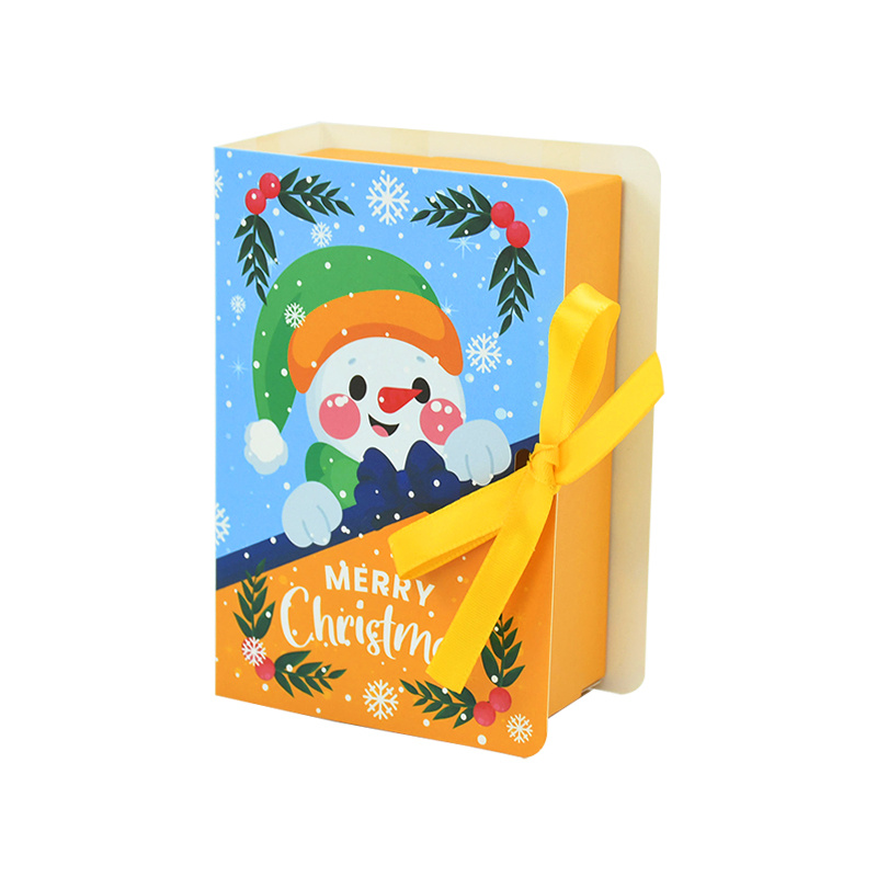5pcs Christmas Candy Gift Boxes Bag Book Shape Santa Claus Chocolate Box